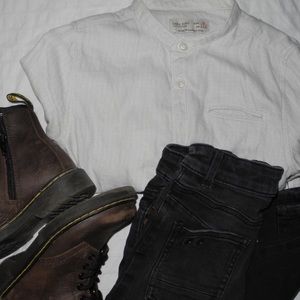 Cream long sleeve button down